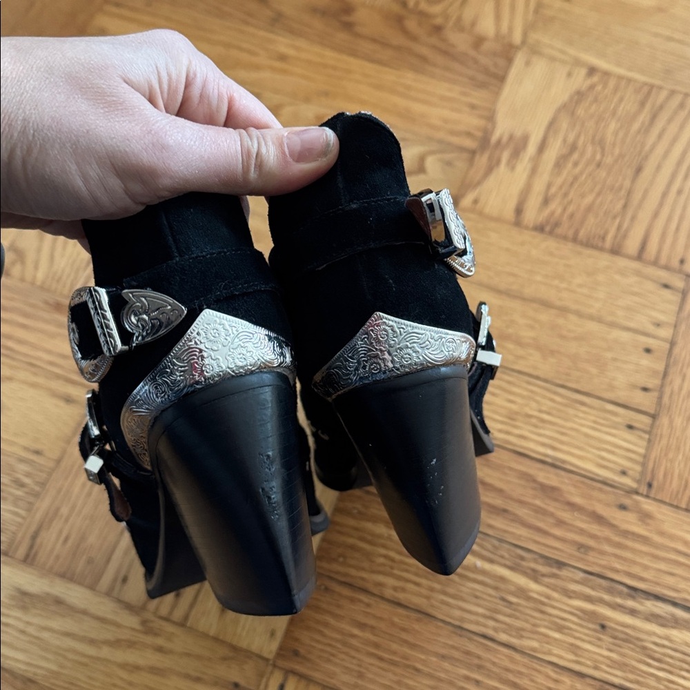 Jeffrey Campbell Calhoun boots western black 6 NEW - Picture 4 of 6